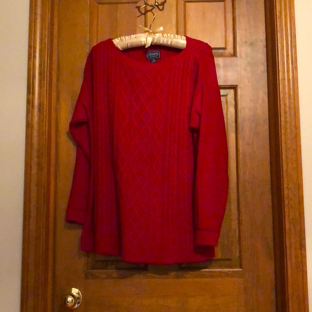 Chaps Red Cable Knit Sweater